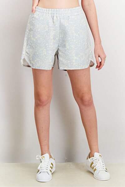 Puma شورت صيفي كلاسيكي من القماش المضلع للنساء، رمادي فاتح