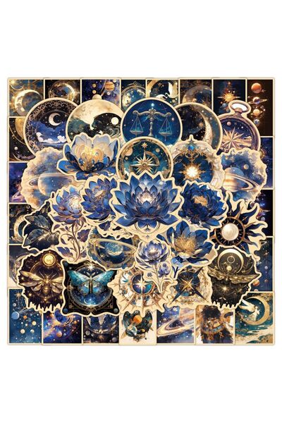 Choice 50 قطعة 50 قطعة ملصقات كواكب الكون الفلكية الرجعية لحقيبة السفر والهات...