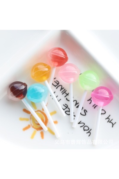 Choice 10 قطع عشوائية 10 قطع من سحر الراتنج الملون Kawaii Lollipop - إكسسوارا...