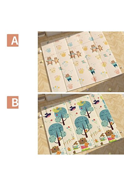 Bibilel Kids Play Mat, Double-Sided Kite & Bears, XPE+PE, Waterproof, Anti‑Slip, Foldable, 15