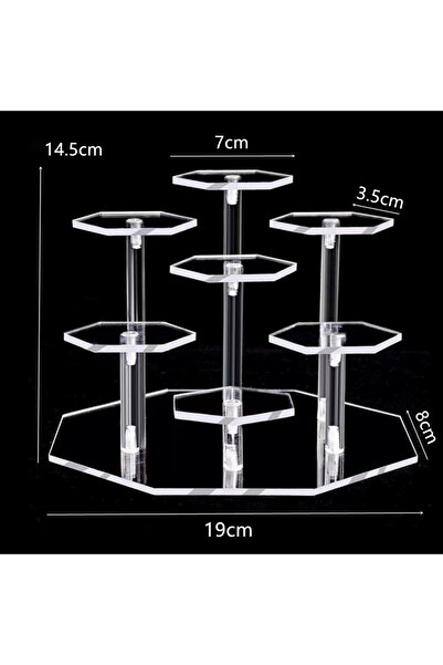 Choice رف عرض أكريليك شفاف G4054B سداسي الشكل لتخزين وعرض مستحضرات التجميل وا...