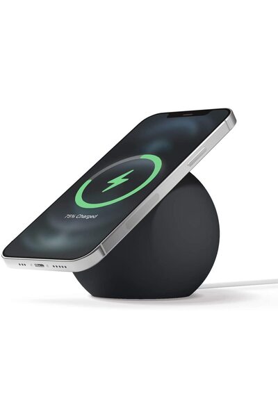 Choice حامل شاحن هاتف مكتبي مغناطيسي على شكل كرة سوداء لـ Magsafe IPhone 15 1...