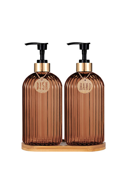 Choice زجاجتان مع صينية زينة منزلية جديدة لشقة زجاجة موزع صابون الأطباق قابلة...