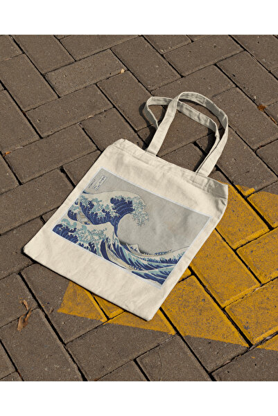 INKD Artistic Cloth Bag – Hokusai "Great Wave Off Kanagawa" Design - 40X45