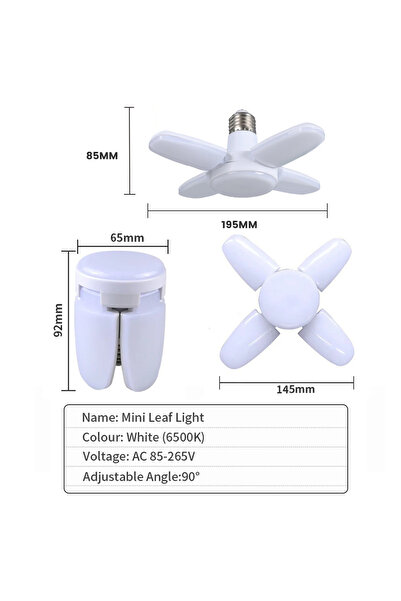 Choice مصباح LED أبيض بارد 85-265 فولت E27 على شكل مروحة قابل للطي 28 واط AC220V / 110V تشوه لإضاءة السقف المنزلية