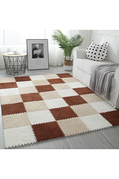 Flippy Set of 10 Puzzle Play Mats, Flippy, EVA Foam, Fluffy, 30 x 30 x 1 cm, Cream