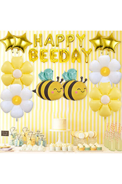 Choice مجموعة بالونات زينة حفلة يوم النحلة السعيدة مقاس 32 بوصة زينة بالونات ...