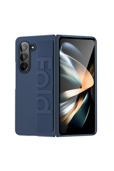 Choice جراب فاخر رفيع للغاية من السيليكون غير اللامع لهاتف Samsung Z Fold4 باللون الأزرق لهاتف Fold 7 6 5 4 3 5G F