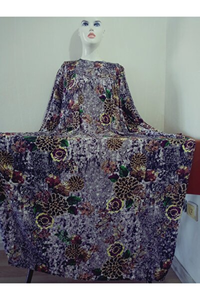 hoaryage Robadan Uzun Kollu %100 Viskon Basma Çiçekli Anne ELBİSE, Namaz Elbi...