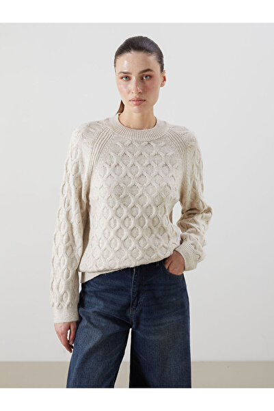 LC Waikiki Sparkling Choices from Shining Store | Crew Neck Self Patterned Women's Knitwear Sweater