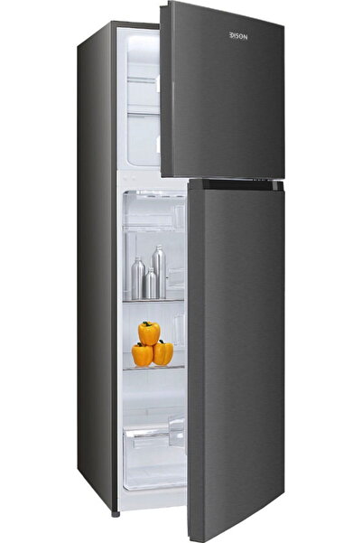 Edison ثلاجة بدون تجميد، سعة 333 لترًا، 11.7 قدم مكعب، عاكس، بابين، EDFC2-455 - أسود