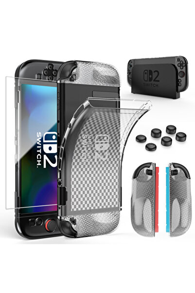 Choice 1 مجموعة للمفتاح 2، حافظات واقية شفافة لجسم وحدة التحكم في الألعاب وأز...