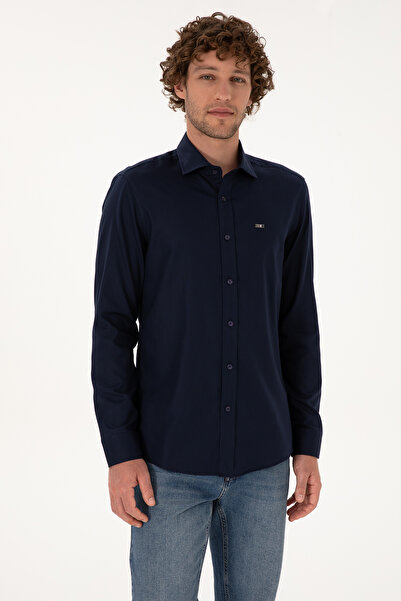 U.S. Polo Assn. Cămașă pentru bărbați, albastru marin, cu mânecă lungă basic 50307673-VR033