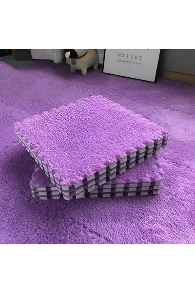 dalip Set 10 Piese Covor tip Puzzle, Flippy, Spuma EVA, Pufos, 30 x 30 x 1 cm, Mov