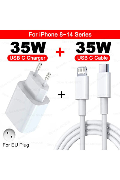 Choice شاحن USB من النوع C ثنائي الاستخدام (سلسلة 8-14) بقدرة 35 واط، كابل شح...