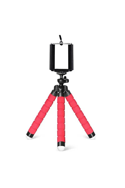 Vikefon حامل ثلاثي القوائم أحمر للهاتف المحمول ومشبك حامل الكاميرا للهاتف الذ...