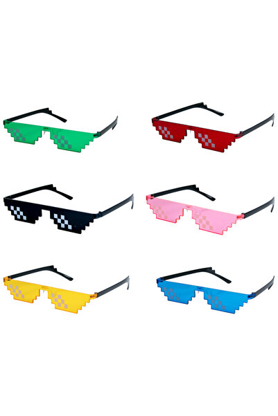 Choice 8 قطع بألوان عشوائية 4/8 قطع نظارات شمسية جديدة مضحكة من نوع Pixel Mos...