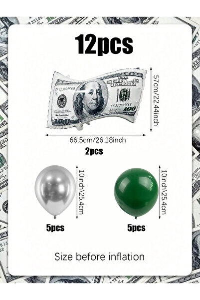 Choice 12 قطعة أخرى من بالونات الأوراق النقدية، بالونات كبيرة الحجم على شكل أ...