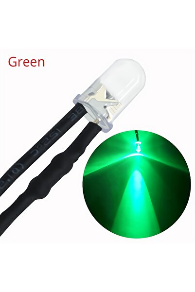 Choice 10PCS Green 1/5/10X 5mm Round Light 20cm Pre Wired LED Emitting Diode ...