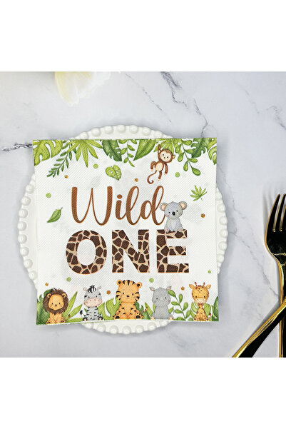 Choice 33x33 سم وايلد وان وايلد وان جانجل سفاري أنيمال مناديل حفلات مناديل ور...