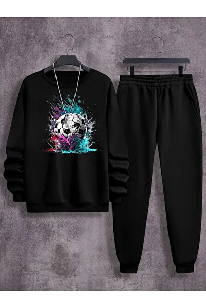 YUNAYT Детски комплект с качулка и спортен екип с принт, подплатен с 3-слойна...