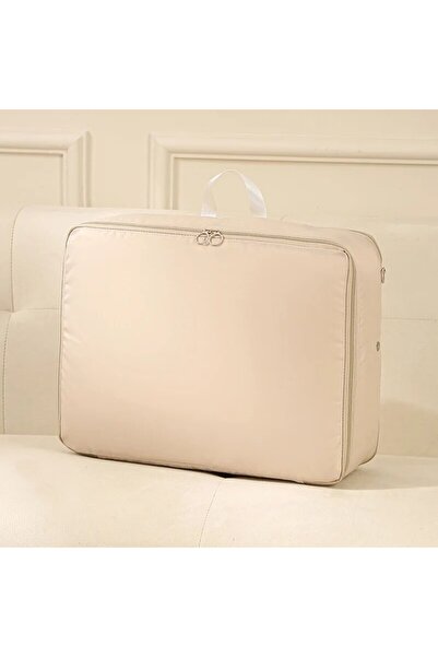 Choice 40X18X30 سم بيج 1 قطعة حقيبة تغليف ملابس مضغوطة حقيبة تغليف ملابس موفر...