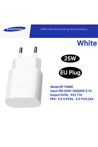 Samsung شاحن جداري أسود اللون، قابس أوروبي، 25 واط، موديل EP-TA800، محول شحن ...