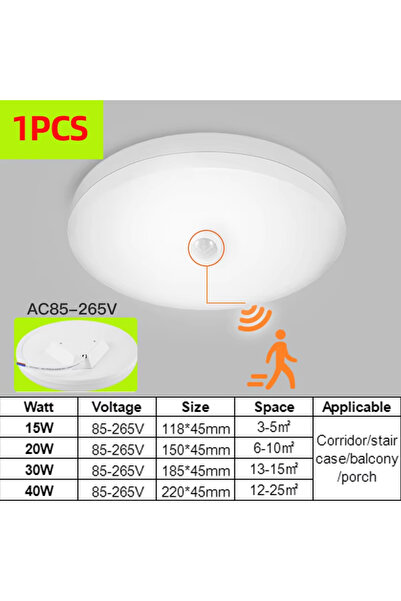 Choice Cold White 15W 1 Piece Motion Sensor Ceiling Lamp 15w 20w 30w 40w PIR ...