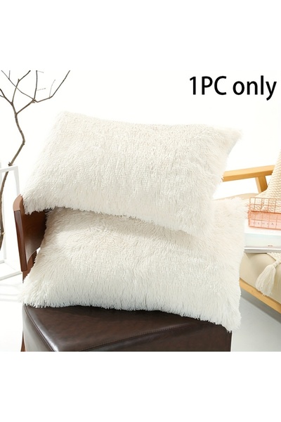 Choice أغطية وسائد من الفرو الصناعي، قطعة واحدة، مقاس 500*700 مم، مخملية فائق...