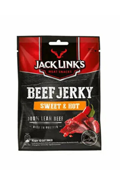 Jack Link's جاك لينكز بيف جيركي سويت آند هوت - وجبة خفيفة غنية بالبروتين - لحم بقري مجفف حلال - (1X40 غرام) × 4 قطع