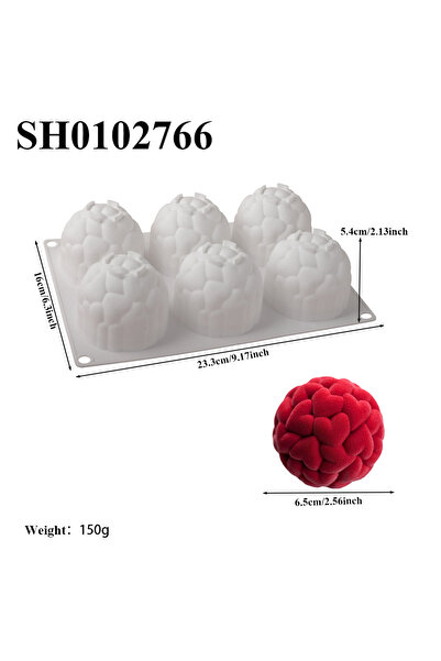 Choice SH0102766 6 قوالب سيليكون على شكل قلب مع 6 تجاويف لصنع كرات الموس قوال...