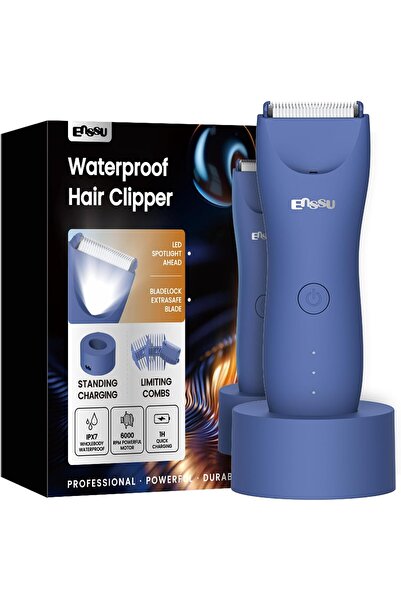 ENSSU ماكينة حلاقة الجسم للرجال مع قاعدة شحن للصدر واللحية وشعر العانة