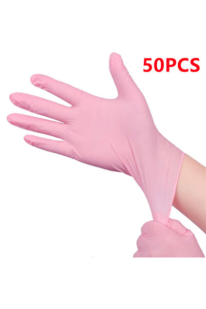 Choice S Pink 50PCS Pink Nitrile Disposable Gloves for Household Cleaning Wor...