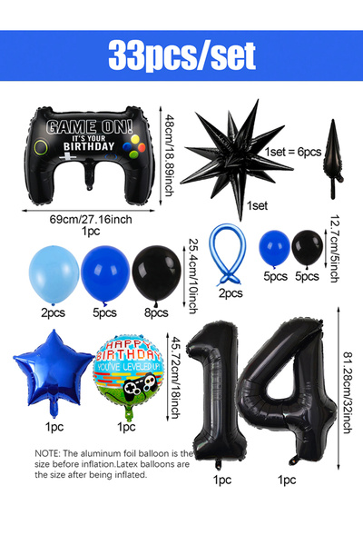 Choice أخرى 14 32/33 قطعة مجموعة أرقام ألعاب الفيديو لعيد الميلاد، بالونات تح...