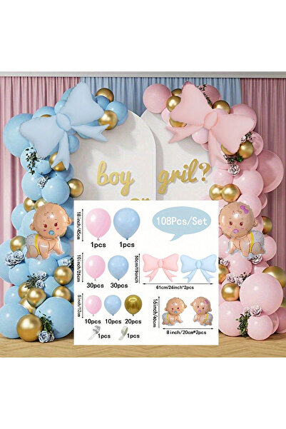 Choice طقم بالونات CY8050 كشف الجنس طقم أكاليل بالونات كشف الجنس مع فيونكة وب...