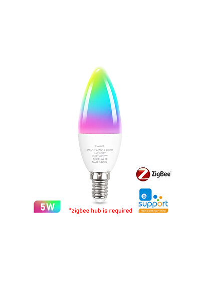 Choice مصباح إضاءة LED ذكي يعمل بالواي فاي من زيجبي E14 بقدرة 5 وات، قابل للت...