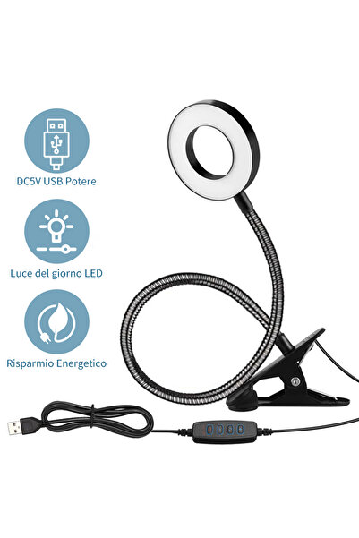 Choice مصباح مكتبي 48 مصباح LED مصباح مكتبي قابل للتثبيت مصباح قراءة قابل للط...