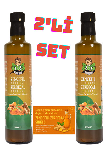 aktar sabri Zencefil & Zerdeçal Doğal Fermente Sirke İkili Set – 2x500 ml
