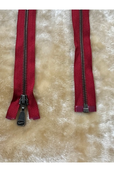 e tuhafiye 1 Adet Ykk Canlı Kırmızı Metal Dişli Separe (Altı açılır) Fermuar ...