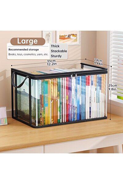 Choice L PVC Storage Bag with Flip Lid & Viewing Window - Durable Rectangular Organizer for Toys, Crafts, .