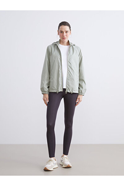 LC Waikiki Green Hooded Women's Raincoat