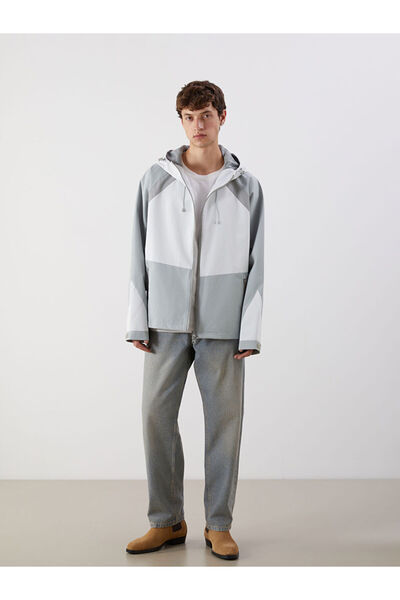 LC Waikiki White Comfortable Fit Hooded Men's Coat