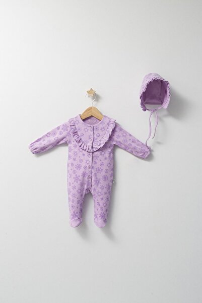 Tongs Baby Dětský overal Ballon s volánkovou čepicí, tmavě růžový, velikost: 6-9 měsíců