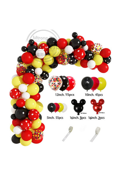 Choice كما في الصورة arch-1 مجموعة زينة أركان بالونات حمراء وسوداء وصفراء لحف...