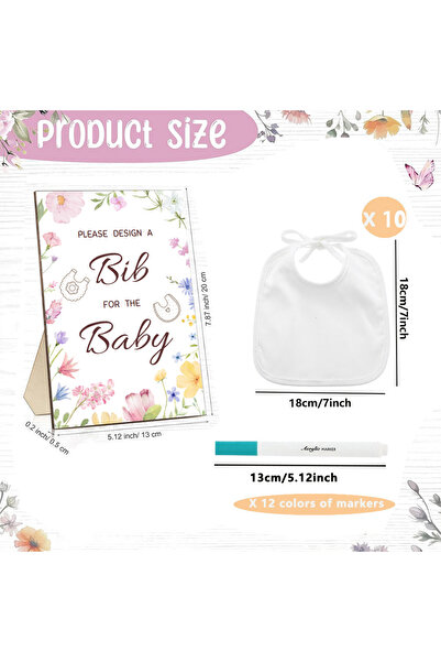 Choice 1sets 1 Set Wildflower Baby Shower Games Guestbook Kit - 10/20pcs DIY ...