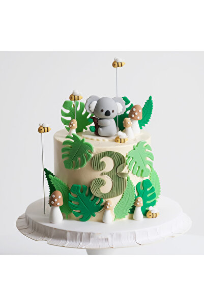 Choice 24pcs Jungle Baby Shower Cake Decoration Koala Bee Cake Topper Safari Animals Cake Decoration for Bi