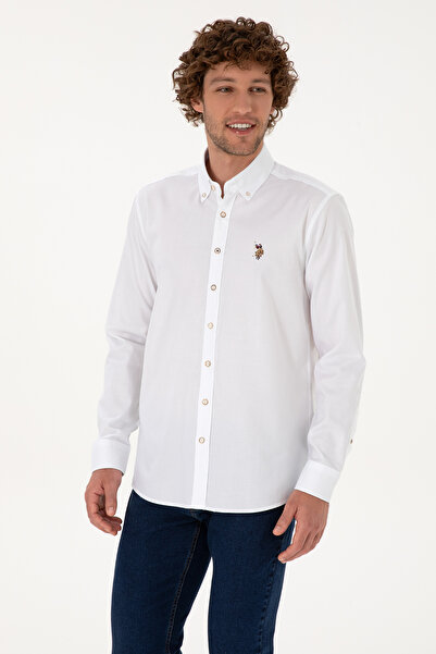 U.S. Polo Assn. Men's White Long Sleeve Basic Shirt 50307676-Vr013