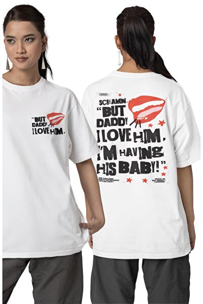 Fuddy Moda Tricou unisex Track 06 But Daddy Love Him cu imprimeu pe spate, tricou supradimensionat cu tematică Taylor Swift