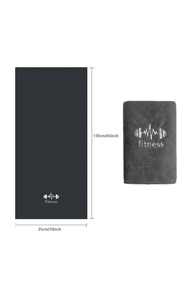 Choice 110x25 سم منشفة رياضية رمادية داكنة لمعدات الصالة الرياضية منشفة سريعة الجفاف منشفة عرق السباحة