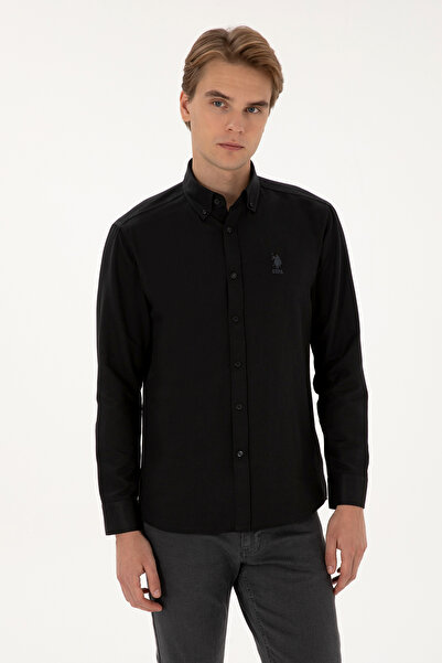 U.S. Polo Assn. Men's Black Long Sleeve Basic Shirt 50307668-Vr046